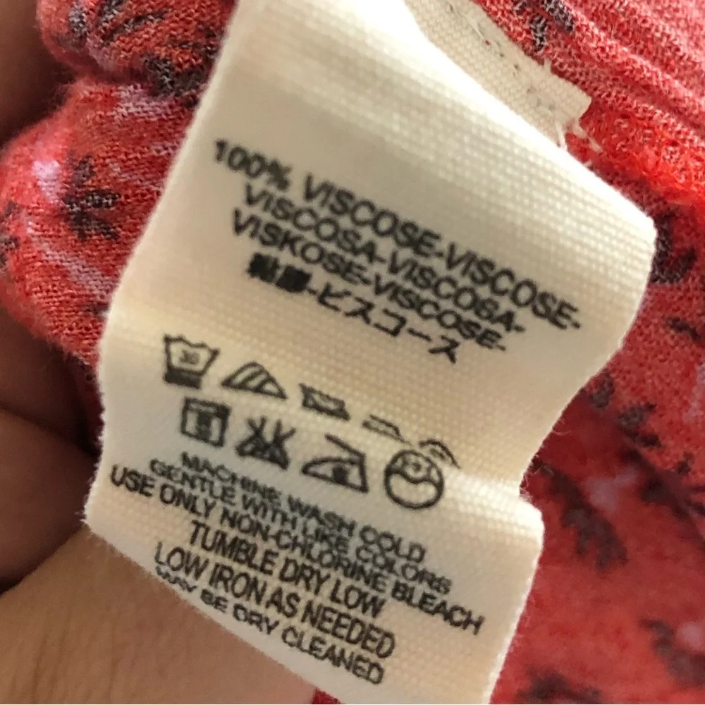 FREE PEOPLE|Vibrant red floral romper dress, mini dress•••peakaboo cutout detail - Picture 12 of 14